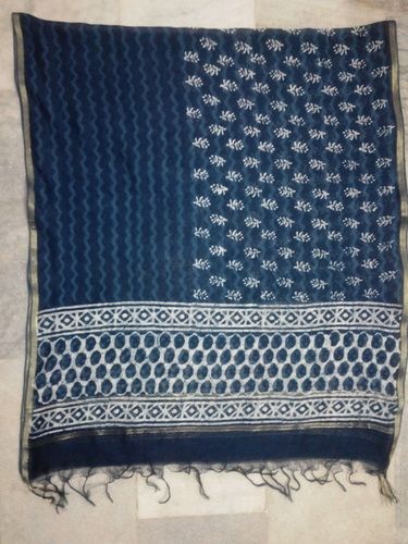 Hand Block Printed Chanderi Fabric Duppata