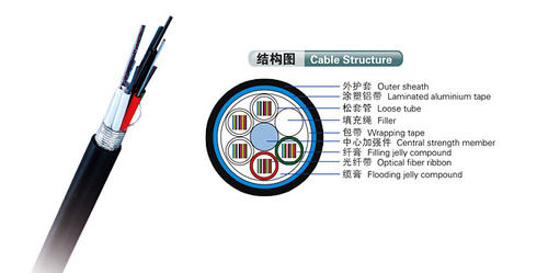 Outdoor Stranded Loose Tube Gel-Filled Ribbon Fiber Optic and Optical Fiber Cable GYDTA