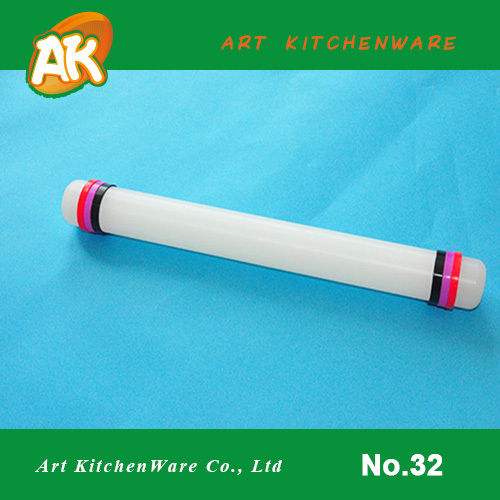 Non Stick Fondant Cake Rolling Pin with Silicone Micro Rings