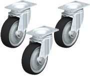 Medium Duty Gray Rubber Wheel Swivel And Fixed Casters