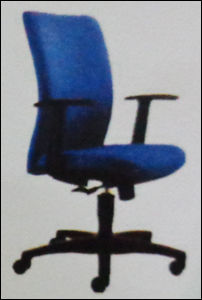 Medium Back Blue Color Revolving Office Chair