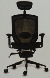 Neck Rest Black Mesh Revolving Office Chair