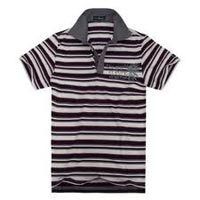 Men Striped Collar Polo T-Shirt