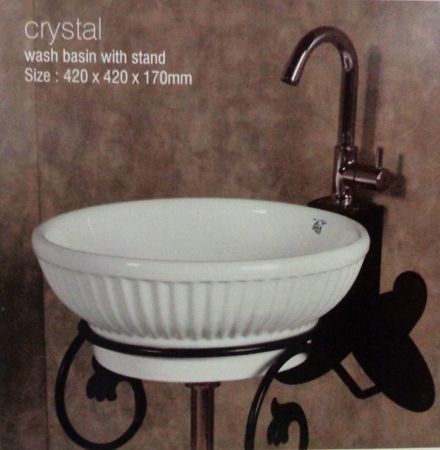 Crystal Wash Basin With Stand