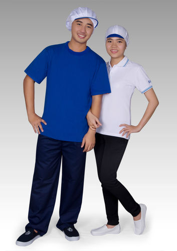 HACCP Work Wear Uniform For Instant Food Room In Food And Seafood Company