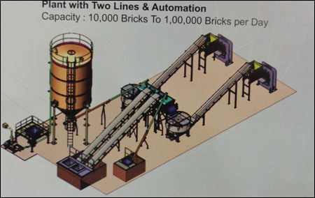 Fly Ash Bricks Making Plant With Two Lines And Automation