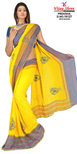 Fancy Work Printed Sarees