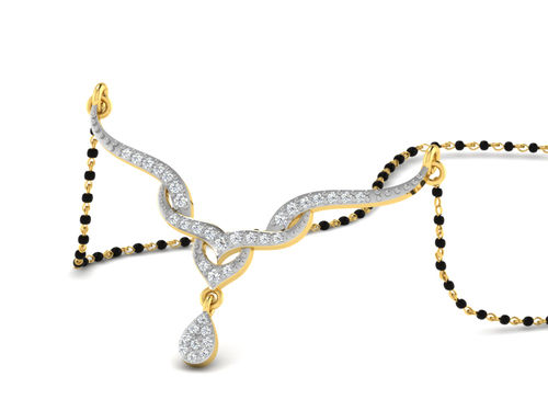 0.22 Cts Sparkles Diamond Mangalsutra in 18KT Gold