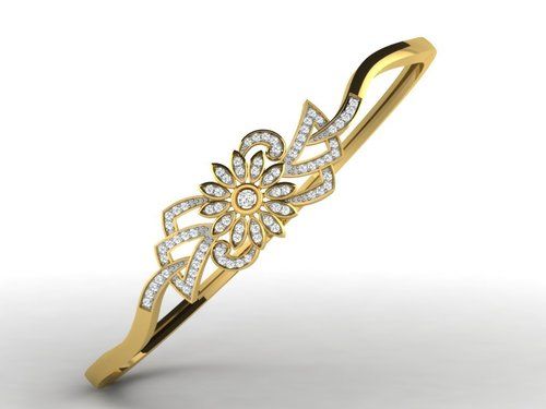 0.65 Cts Sparkles Diamond Bangle in 18K Gold