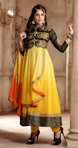 Salwar Suits With Kameez (Yellow And Orange)