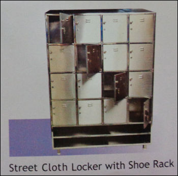 Stainless Steel Street Cloth Locker With Shoe Rack