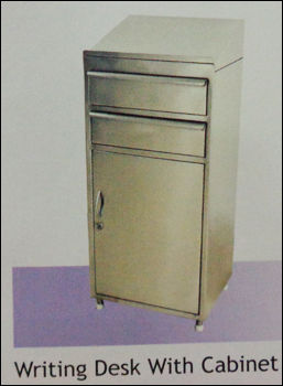 Stainless Steel Writing Desk With Cabinet