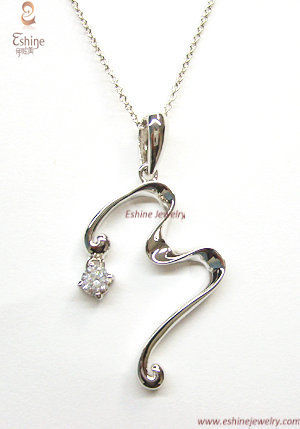 Exquisite Sterling Silver Pendant With Clear AAA CZ Stones