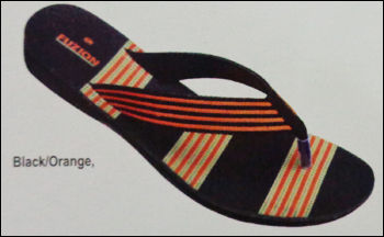 Attractive Black Orange Ladies Chappal