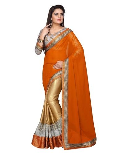 60 Gm Satin Georgette Sarees Height: 3-4 Inch (In)