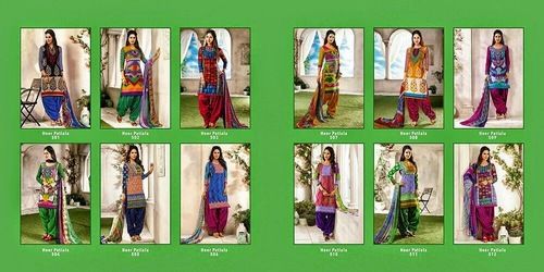 Semi Stitched Cotton Patiala Ladies Suits