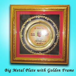 Metal Plate With Golden Frame