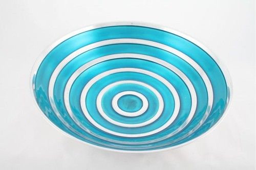 Enameled Ribbed Fruit Bowl