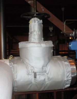 White And Blue Valves Insulation Covers