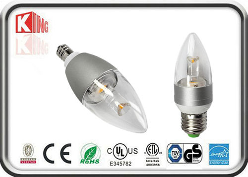 LED Candle Light CL-5E - Aluminum + PC, E27/E14/E12 Size, Warm White to Cool White 2700K-6500K | 5W Epistar COB, 450-500LM, No Flicker, 360Â° Beam Angle