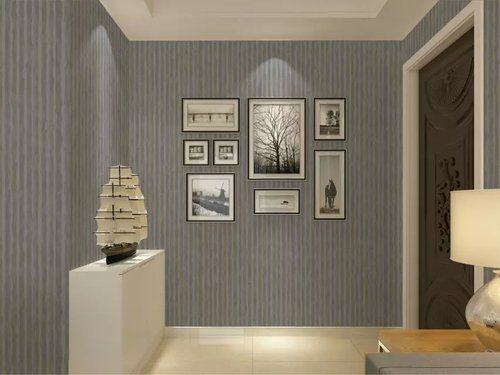 European Style Stripe Nonwoven Wallpaper for Home Decoration