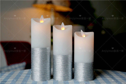 Moving Flickering Wax LED Candle Set For Christmas