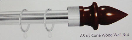 AS-07 Cone Wood Wall Nut Curtain Rods