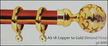 As-18 Copper To Gold Diamond Finial Curtain Rods