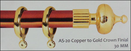 As-20 Copper To Gold Crown Finial Curtain Rods