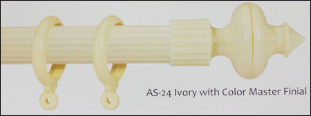 As-24 Ivory With Color Master Finial Curtain Rod