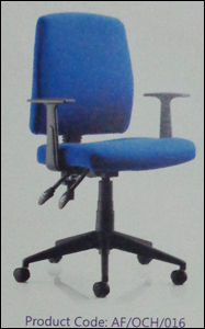 Medium Back Light Blue Revolving Office Chair