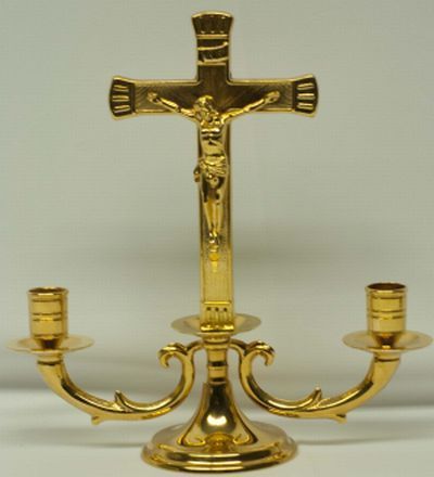 Antique Cross Libra Candle Holder