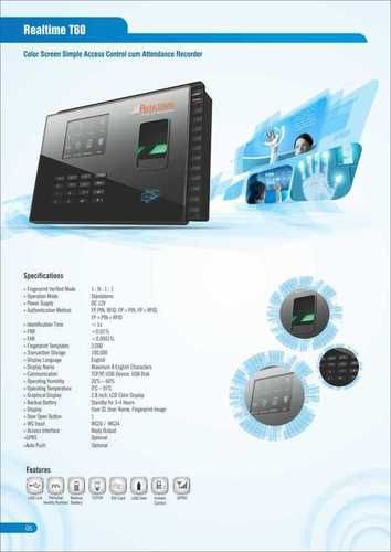 Colour Screen Attendance Recorded System