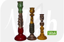 Vaah Antique Wooden Candle Holder