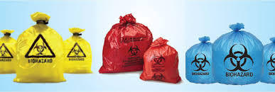 Bio Medical Waste Collection Bags - HMHDPE/LLDPE Material, Up to 36 Inches Wide, Red, Yellow, Blue, White, Green, Black Colors, Bio-Degradable and Eco-Friendly with Biohazard Printed Logos