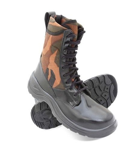 Combat Boot - Textile Upper, Moisture Wicking Non Woven Breathable Lining, Leather Toe Cap | Lightweight, Slip Resistant, Extra Strong Round Laces, Fully Cushioned Upper