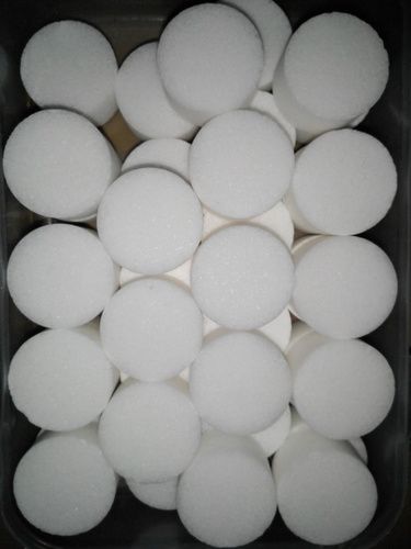 Salt Tablet - Sodium Chloride 99.0% Pure, 22 mm Dia / 10 mm Thick , Brilliant White Appearance in 25 Kg LD Heavy Gauge Bag