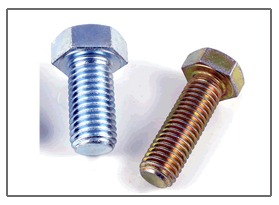 इलेक्ट्रो जिंक प्लेटेड नट और बोल्ट (नीला और पीला पैसिवेशन)