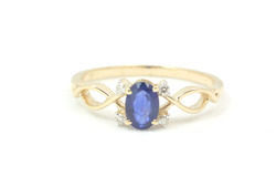 Sapphire And Diamond 14k Yellow Gold Ring