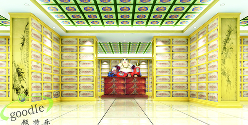 Environmental And Beautiful Cinerary Casket Storage Rack In Temples