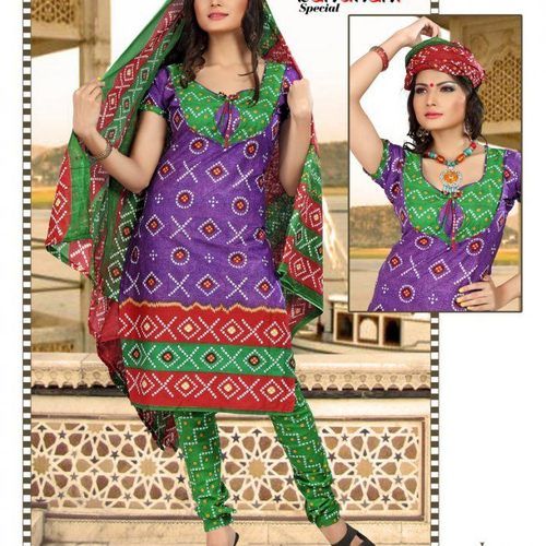 Multicolor Medium Batik Salwar Bandhani Dress Material, GSM: 200-250,  250-300 at Rs 650/piece in Surat