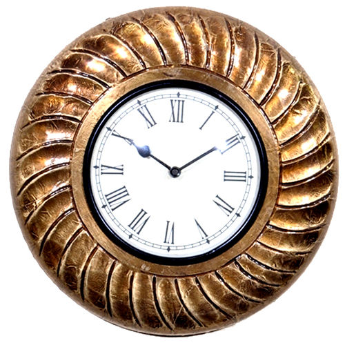 Brass Metal Hand Carving Wall Clock