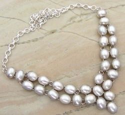 French Pearl And 925 Silver Necklace