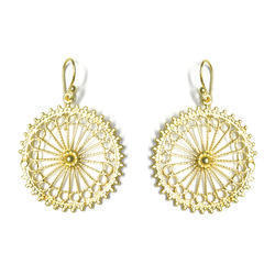 Plain Silver Earring With Gold Plated