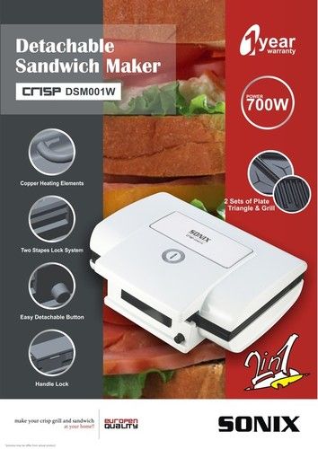 Sonix Detachable Sandwich Maker