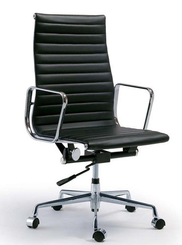Eye-catching Black Slim Revolving Leather Office Chair