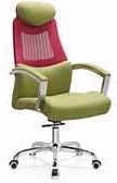 Green and Red Mesh with Neck Rest Revolving Office Chair