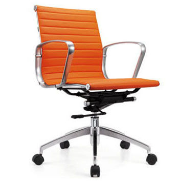 Orange Color Slim Revolving Leather Office Chair