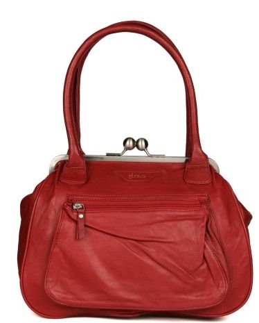 Leather Bag With Front Pocket (Red)