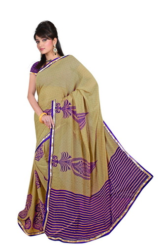 Designer Saree (Chiku Color)